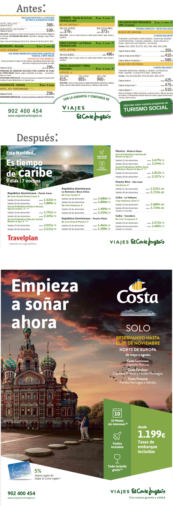 FOTONOTICIA: Viajes Corte Inglés moderniza la estética de sus anuncios | Noticias de Agencias de viajes, | Revista de turismo Preferente.com