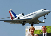 Avión Falcon presidente Francia, François Hollande