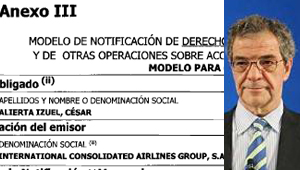 César Alierta y el documento del registro de la CNMV