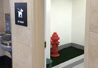 Baño para perros en el aeropuerto de San Diego.