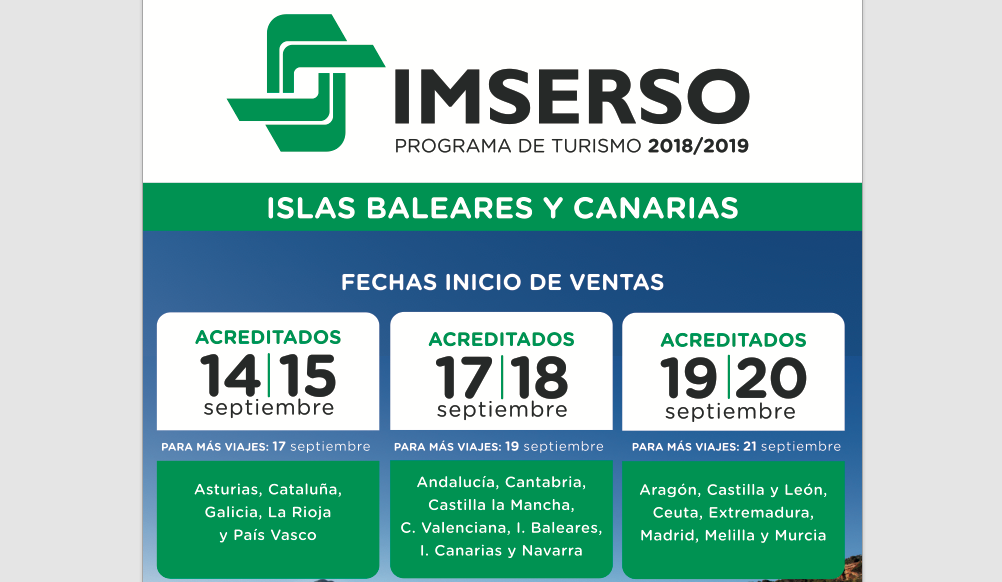 El Imserso arranca venta este 14 de septiembre | Noticias de Agencias de viajes, rss1 | Revista de turismo Preferente.com