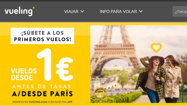 tal vez Letrista desastre Vueling lanza billetes a París por 1 euro para volar en noviembre |  Noticias de Aerolíneas | Revista de turismo Preferente.com